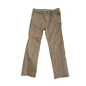 Cat & Jack Boys Straight Fit Brown Khaki Denim Style Pants Stretch Size 12 Husky